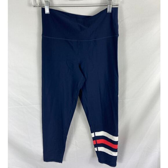 Aerie Chill Play Move Varsity Stripe Leggings Size Large - Picture 1 of 4